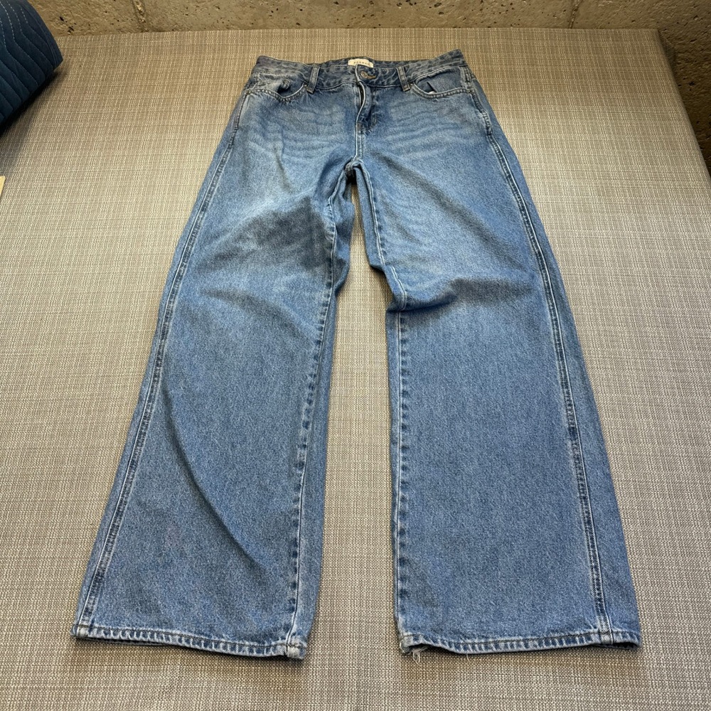 PacSun Y2K Baggy Wide Leg Jeans size 28 Low Rise Skater Indie Distressed